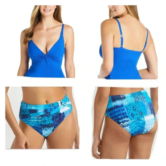 LET'S GET TWISTED D CUP V NECK
TANKINI TOP SIZE 10D BOTTOM SIZE 10 - Picture 1 of 10